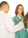 Doctor And Nurse Holding Clip Board