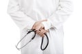 Doctor or nurse holding a stethoscope Royalty Free Stock Photo