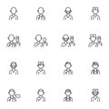 Doctor and nurse line icons set Royalty Free Stock Photo