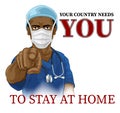 Doctor Nurse Needs You Stay Home Pointing Poster Royalty Free Stock Photo