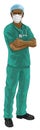 Doctor or Nurse in Scrubs Uniform and Medical PPE