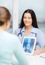 Doctor or nurse showing x-ray with tablet pc Royalty Free Stock Photo