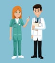 Doctor and nurse stethoscope clipborad service