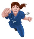 Nurse Doctor Woman Super Hero Medical Concept Royalty Free Stock Photo