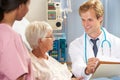 Doctor With Nurse Talking To Senior Female Patient In Bed Royalty Free Stock Photo