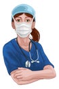 Doctor or Nurse Woman in Medical Scrubs Unifrom