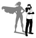 Doctor Nurse Woman Super Hero PPE Mask Silhouette Royalty Free Stock Photo