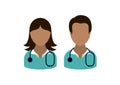 Man and woman doctors icon set vector Royalty Free Stock Photo