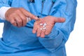 Doctor offering pills