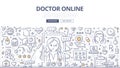 Doctor Online Doodle Concept