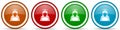 Doctor online, emergency, hospital glossy icons, set of modern design buttons for web, internet and mobile applications in four