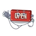 Doctor open sign in the mascot shape Royalty Free Stock Photo