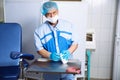 Doctor in operating room with medical tools. Concept of a hospital Royalty Free Stock Photo