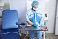 Doctor in operating room with medical tools. Concept of a hospital Royalty Free Stock Photo