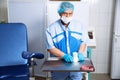 Doctor in operating room with medical tools. Concept of a hospital and healthy Royalty Free Stock Photo