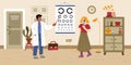 Doctor ophthalmologist check patient vision Royalty Free Stock Photo