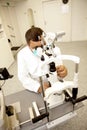 Doctor in ophthalmology clinic