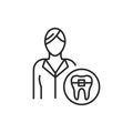 Doctor orthodontist color line icon. Pictogram for web page, mobile app, promo.