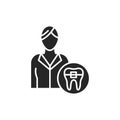 Doctor orthodontist color line icon. Pictogram for web page, mobile app, promo.