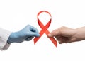 Red ribbon as symbol World AIDS Day