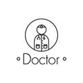 Doctor outline icon on white background