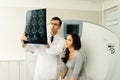 Doctor with patient at computed tomography Royalty Free Stock Photo
