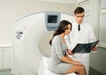 Doctor patient at the computed tomography Royalty Free Stock Photo