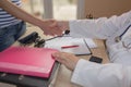 Doctor and patient at office. medicine, health care and people concept Royalty Free Stock Photo