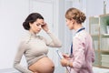 Doctor with patient pregnant woman