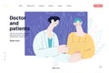 Doctor and patients - medical insurance web template Royalty Free Stock Photo