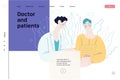 Doctor and patients - medical insurance web template Royalty Free Stock Photo