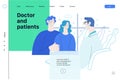 Doctor and patients - medical insurance web template Royalty Free Stock Photo