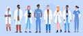 Doctor people diversity vector illustration set, cartoon flat man woman professional hospital staff, physician character Royalty Free Stock Photo