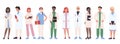 Doctor people vector illustration, cartoon man woman medical group of doctor characters, professional hospital worker