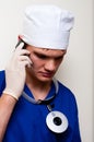Doctor phoning client Royalty Free Stock Photo