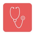 Doctor physician stethoscope medical device flat icon for medical apps Royalty Free Stock Photo