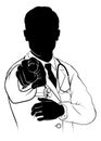 Doctor Pointing Needs You Gesture Silhouette