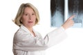 Doctor pointing at radiograph Royalty Free Stock Photo