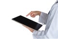 Doctor is pointing the tablet computer Royalty Free Stock Photo