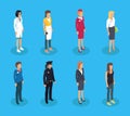 Doctor and Policewoman Set Vector Illustration