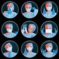 doctor portrait collage pandemic hygiene set of 9