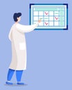 Doctor Practitioner Checking Schedule Isolated Man