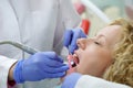Doctor prepare young patient for dental procedure