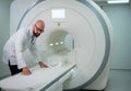 Doctor preparing MRI scanner in a hospital Royalty Free Stock Photo