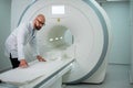 Doctor preparing MRI scanner in a hospital Royalty Free Stock Photo