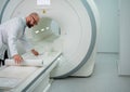 Doctor preparing MRI scanner in a hospital Royalty Free Stock Photo