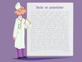 Doctor on presentation. with clipboard giving medical . Royalty Free Stock Photo