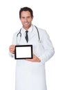 Doctor presenting empty digital tablet Royalty Free Stock Photo