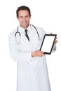 Doctor presenting empty digital tablet Royalty Free Stock Photo