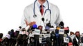 Doctor press conference with the media Royalty Free Stock Photo